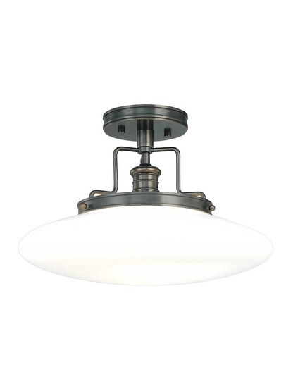 Beacon 15 inch Semi-Flush Ceiling Light in Old Bronze.